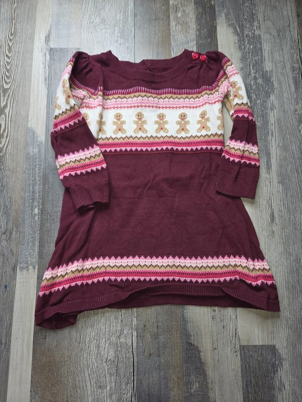 Gymboree Gingerbread Men Sweater Dress 12-18 Months